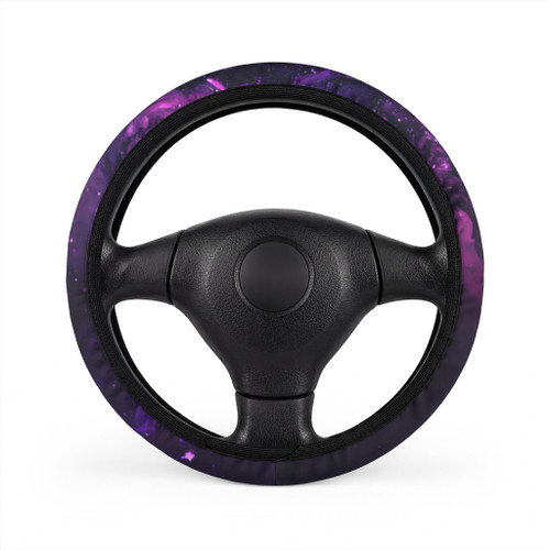 Purple Galaxy Steering Wheel Cover — Cosmic Nebula Car Accessory