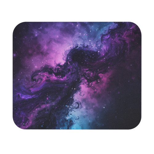 Galaxy Nebula Rectangle Mouse Pad — Purple Space Desk Mat for Gamers & Astronomers