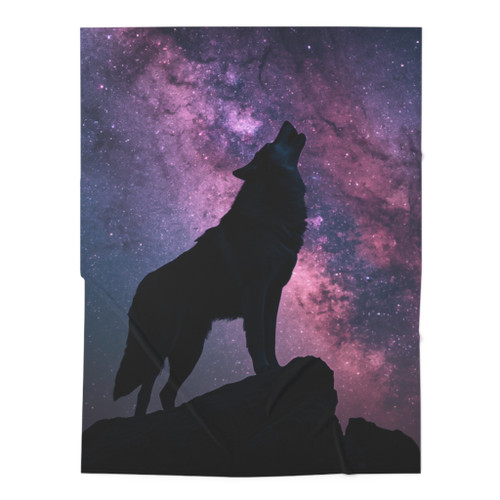 Guardian Wolf Baby Swaddle Blanket – Purple Galaxy Nursery Wrap