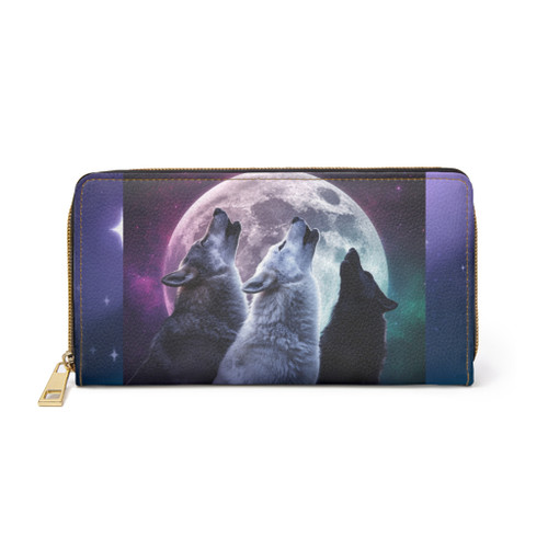 Howling Wolves Zipper Wallet | Just a Girl Who Loves Wolves
