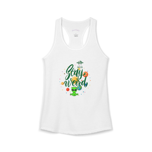 Stay Weird Alien & Planets Tank Top | UFO Graphic Tank | Space-Themed Women's Boutique Apparel