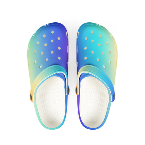 Bahama Mama Clogs | Tropical Gradient Clogs | Colorful Women's Garden Shoes | Beach & Summer Footwear