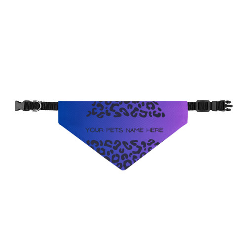 Purple Blue Leopard -Customize Pets Name Bandana