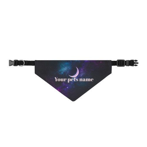 Celestial Cresent Moon Customize with your pets Name Bandana