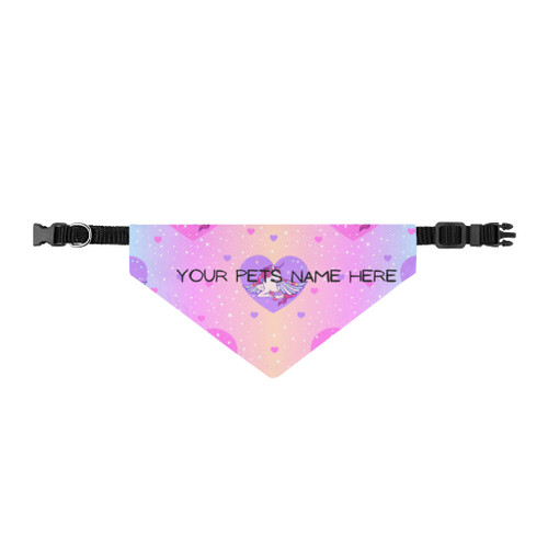 Unicorn Hearts- Customize with your pets Name Bandana