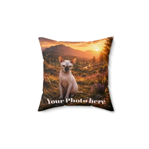 Artistic Personalized Photo Pillow — Custom Square Throw Pillow 