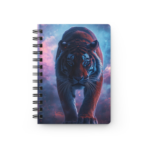 Cosmic Tiger Spiral Journal | Galaxy Tiger Notebook | Mystical Wildlife Journal | Celestial Tiger Writing Notebook | Gift for Tiger Lovers