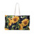 Sunflower Fields Weekender Bag | Large Floral Tote, Rope Handles