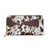 Brown White Cowhide Print Zipper Wallet | Western Cow Pattern Wallet