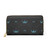 Blue Crown Pattern Zipper Wallet | Royal Motif Wallet