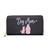 Dog Mom zipper wallet | pink paw print bone heart design