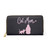 Cat Mom Zipper Wallet | Pink Cat Silhouette, Paw Print Pattern