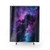Galaxy Nebula Swirl Shower Curtain — Purple Space Cosmic Bathroom Décor