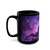 Galaxy Nebula Swirl Black Coffee Mug – Purple Space Swirl 11oz/15oz