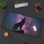 Wolf Silhouette Desk Mat — Starry Galaxy Night Mouse Pad