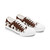 Cow Print Low Top Sneakers — Women's Brown & White Canvas Casual Shoes