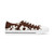 Cow Print Low Top Sneakers — Women's Brown & White Canvas Casual Shoes