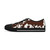 Cow Print Low Top Sneakers — Women's Brown & White Canvas Casual Shoes