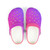Afterglow Pink, Purple & Orange Ombre Kids EVA Clogs | Lightweight Youth Slip-On Garden Shoes | Colorful Summer Footwear