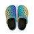 Bahama Mama Aqua & Orange Ombre Kids EVA Clogs | Lightweight Youth Slip-On Garden Shoes | Tropical Summer Footwear