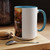 Artistic Custom Photo Accent Coffee Mug — Personalized Pet & Sunset Floral Design (11/15oz)