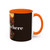 Artistic Custom Photo Accent Coffee Mug — Personalized Pet & Sunset Floral Design (11/15oz)