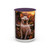 Artistic Custom Photo Accent Coffee Mug — Personalized Pet & Sunset Floral Design (11/15oz)