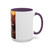 Artistic Custom Photo Accent Coffee Mug — Personalized Pet & Sunset Floral Design (11/15oz)