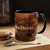 Artistic Custom Photo Accent Coffee Mug — Personalized Pet & Sunset Floral Design (11/15oz)