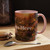Artistic Custom Photo Accent Coffee Mug — Personalized Pet & Sunset Floral Design (11/15oz)