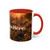 Artistic Custom Photo Accent Coffee Mug — Personalized Pet & Sunset Floral Design (11/15oz)