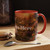 Artistic Custom Photo Accent Coffee Mug — Personalized Pet & Sunset Floral Design (11/15oz)