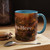Artistic Custom Photo Accent Coffee Mug — Personalized Pet & Sunset Floral Design (11/15oz)