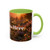 Artistic Custom Photo Accent Coffee Mug — Personalized Pet & Sunset Floral Design (11/15oz)