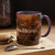 Artistic Custom Photo Accent Coffee Mug — Personalized Pet & Sunset Floral Design (11/15oz)