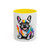 Rainbow Splash French Bulldog Accent Mug | Colorful Frenchie Coffee Mug | Dog Lover Gift | Ceramic Mug