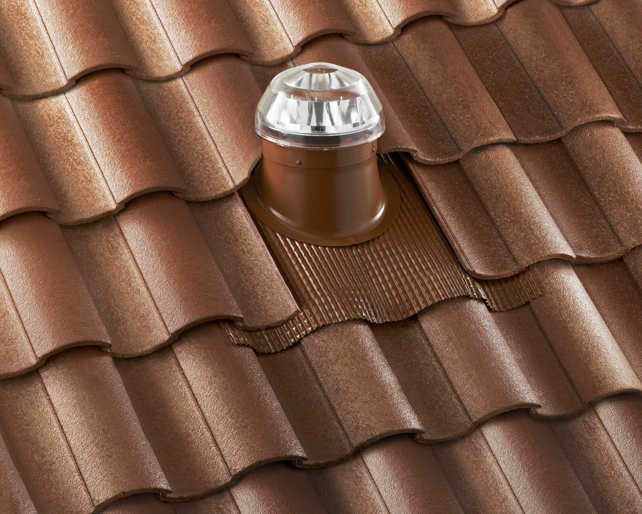 Solatube installed with Universal Tile Flashing on a tile roof