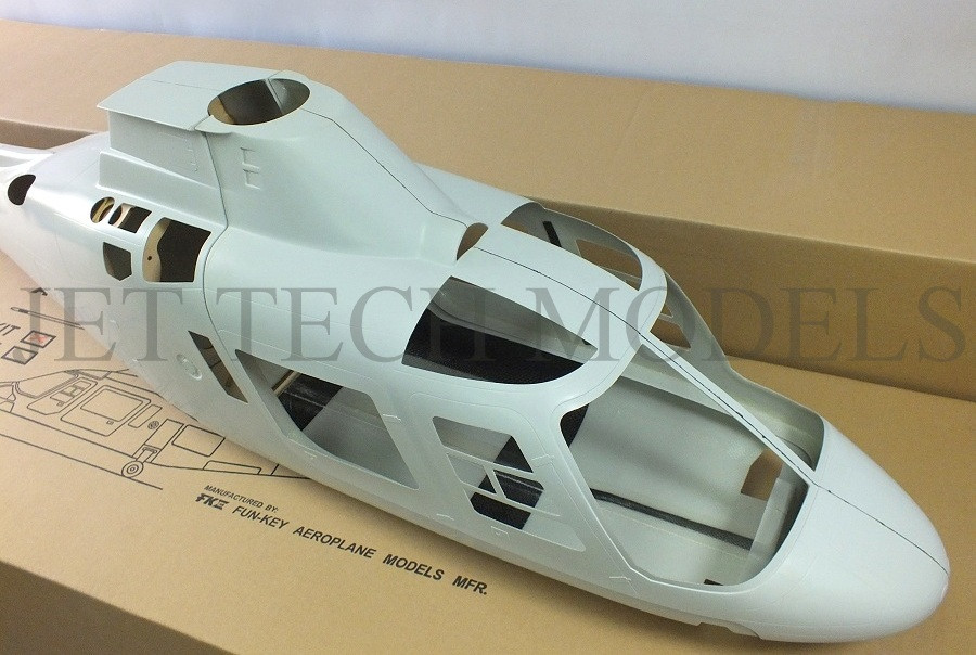 アグスタ109Aボディ FUNKEY Scale Fuselage Agusta 109A .60 (700) size kit (Unpainted