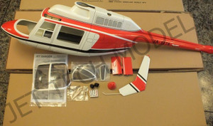 FUNKEY Scale Fuselage Jet Ranger .60 (700) size RED COLOR FUNKEY Scale Fuselage Jet Ranger .60 (700) size RED COLOR