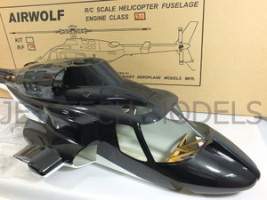 FUNKEY Scale Fuselage Airwolf .30 (550) size Black Color with Retractable Landing Gear