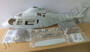 FUNKEY Scale Fuselage Agusta 109A .50 (600) size KIT (Unpainted Version) with Fixed Landing gear FUNKEY Scale Fuselage Agusta 109A .50 (600) size KIT (Unpainted Version) with Fixed Landing gear