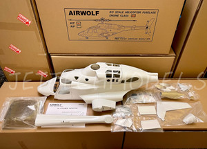 FUNKEY AIRWOLF .60 ( 700 ) size scale fuselage Kit ( Unpainted version ) with retractable landing gear FUNKEY AIRWOLF .60 ( 700 ) size scale fuselage Kit ( Unpainted version ) with retractable landing gear