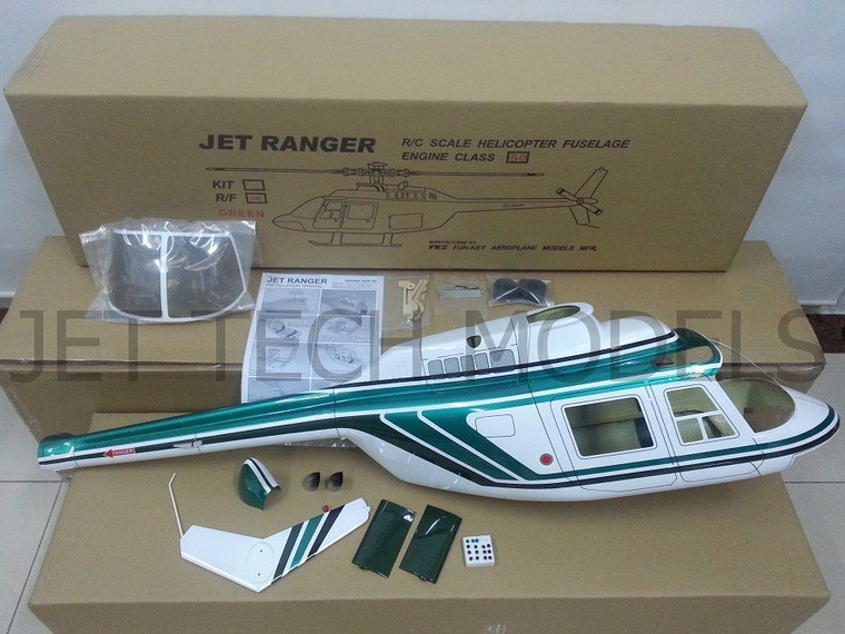FUNKEY Scale Fuselage Jet Ranger for .50 (600) size GREEN COLOR