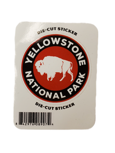 YELLOWSTONE NATIONAL PARK RED CIRCLE DIE CUT STICKER