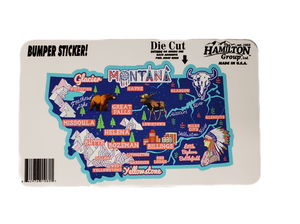 MONTANA MAP DIE CUT BUMPER STICKER
