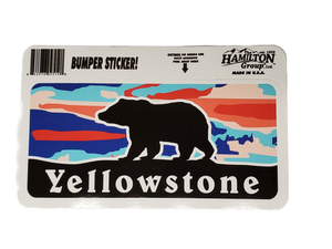 YELLOWSTONE BEAR SUNSET BUMPER STICKER