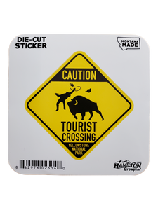 YELLOWSTONE NATIONAL PARK TOURIST CROSSING DIE CUT STICKER