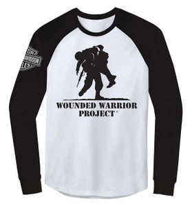 HARLEY-DAVIDSON® MENS WOUNDED WARRIOR WHITE/BLACK COLORBLOCK TEE