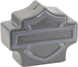 Harley-Davidson Open Bar & Shield Shaped Bank w/Removable Stopper - Gray