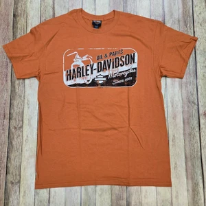 MENS ORANGE H-D SLICK T-SHIRT - POST CARD